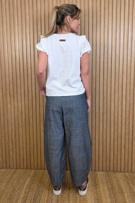 Pantalon Hans Puro Lino Azul