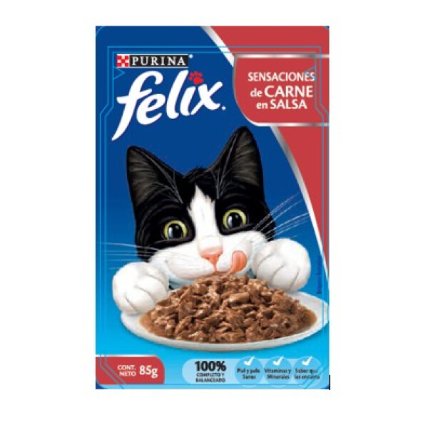 ALIMENTO HÚMEDO FELIX SENSACIONES CARNE EN SALSA 85G ALIMENTO HÚMEDO FELIX SENSACIONES CARNE EN SALSA 85G