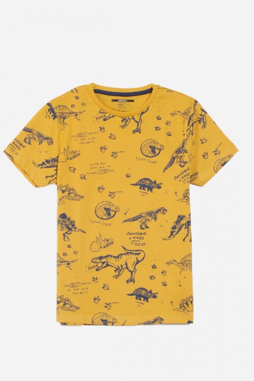 Remera con dinosaurios AMARILLO