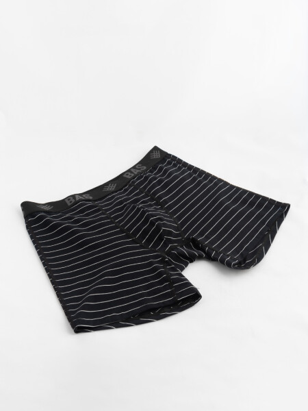 Boxer largo A Rayas Negro