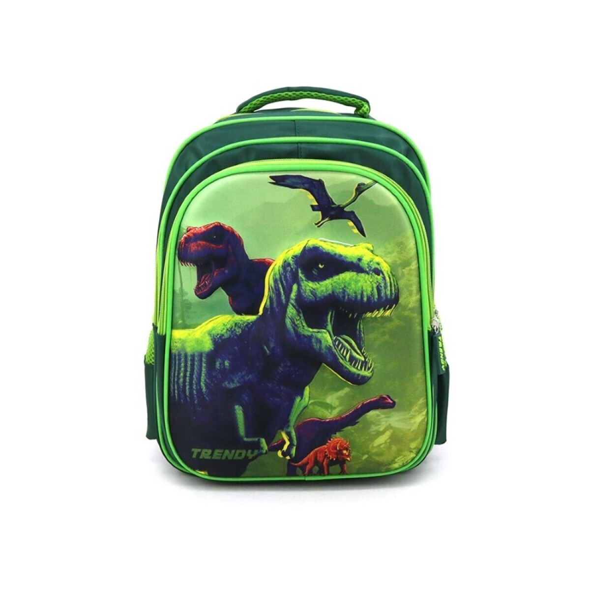 Mochila Trendy Estampa 3D Bolsillo Lateral - DINOSAURIO 