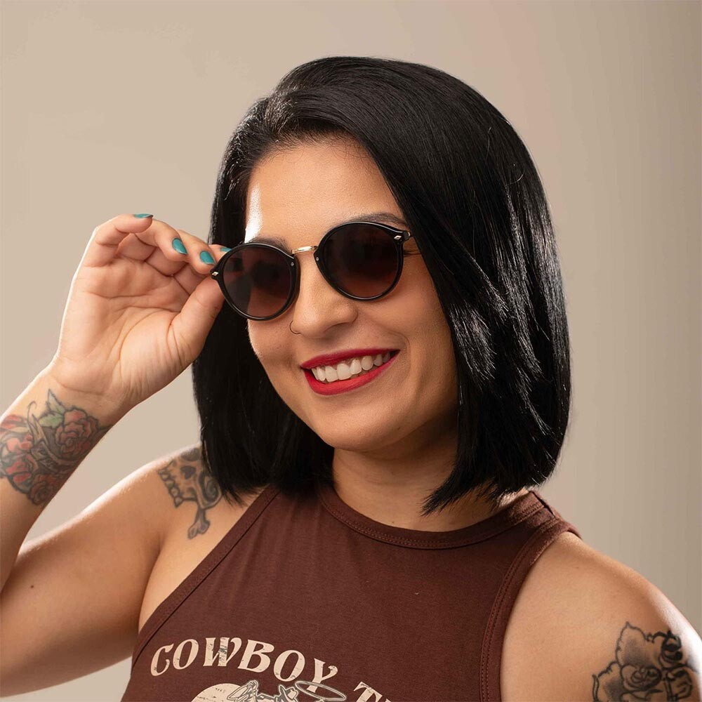 Lentes De Sol Chilli Beans Redondo - Unisex Gradiente Marrón/Tortuga