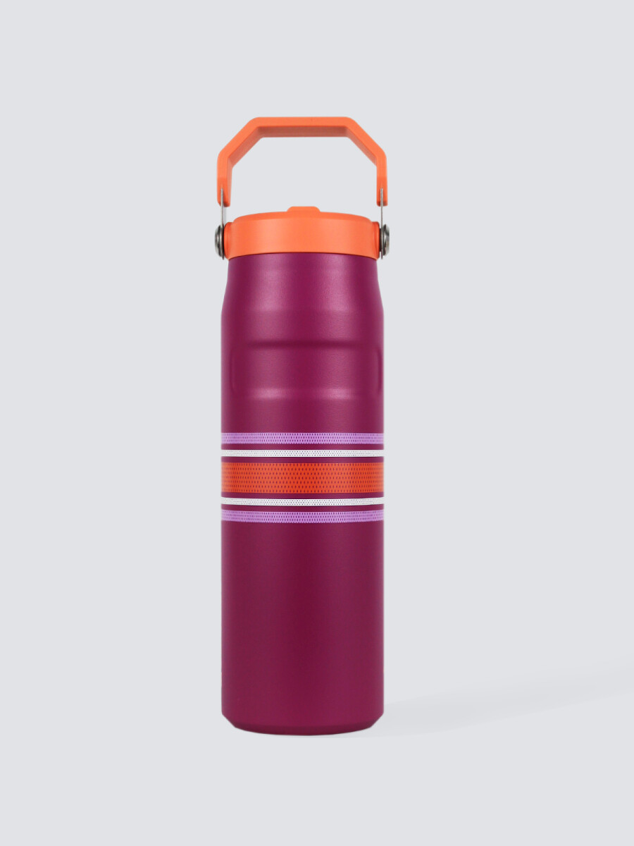 Botella Stanley The Aerolight 24 OZ - Fucsia - Rayas naranja y rosa 