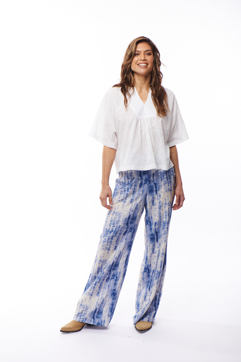PANTALON BARBARA ESTAMPADO AZUL
