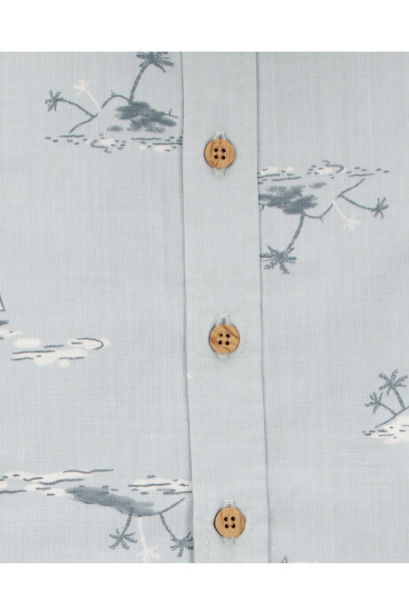 Set dos piezas de algodón, short y camisa, diseño tropical Sin color