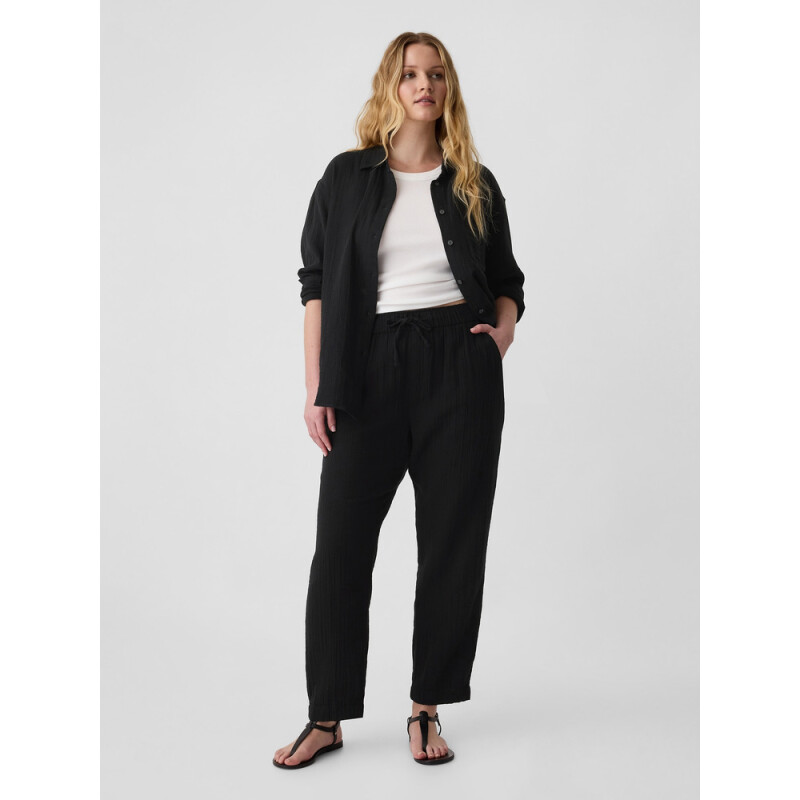V-EASY PANT GAUZE BLACK 1