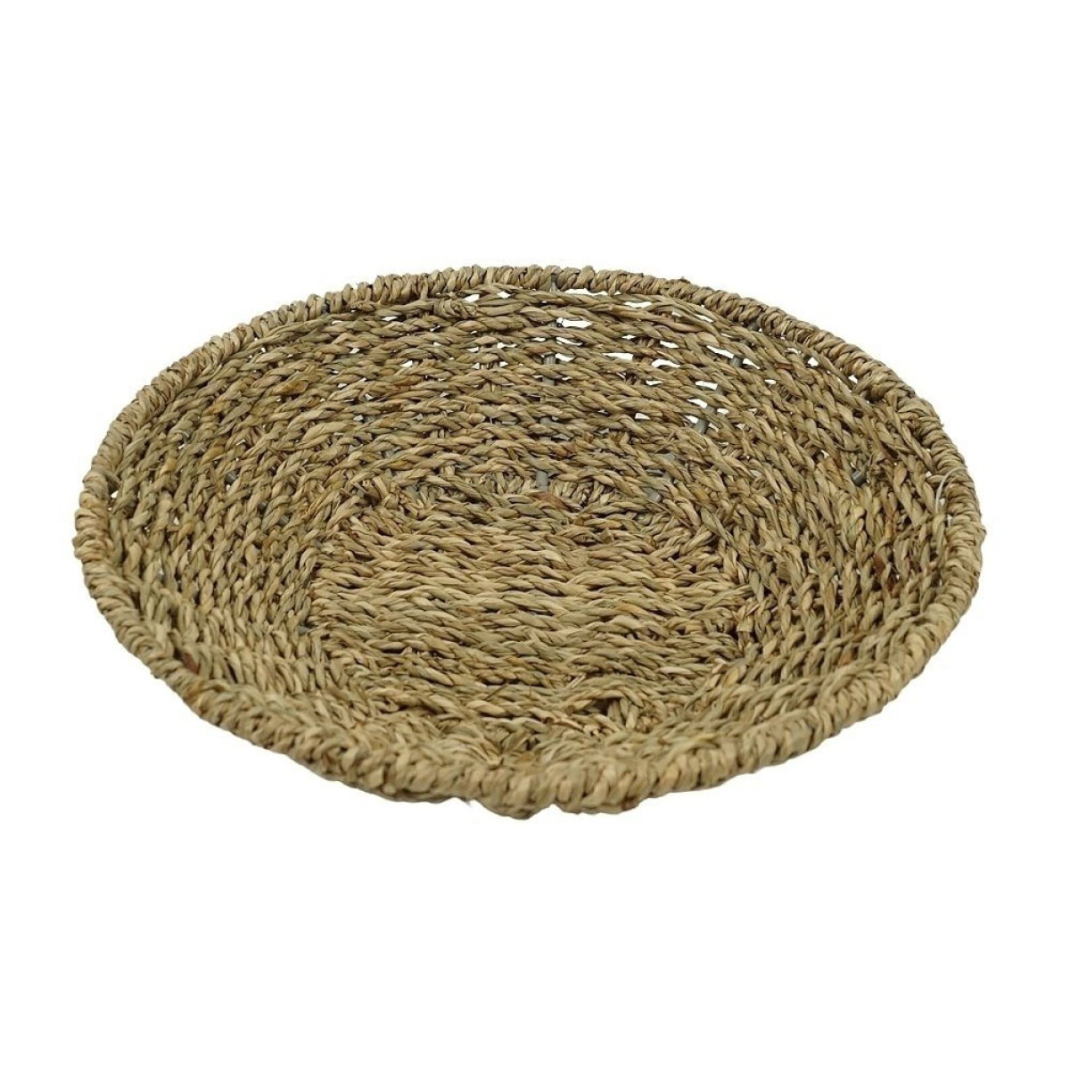 Bandeja Organizadora Decorativa Redonda Ø25Cm Fibra Natural - Natural 