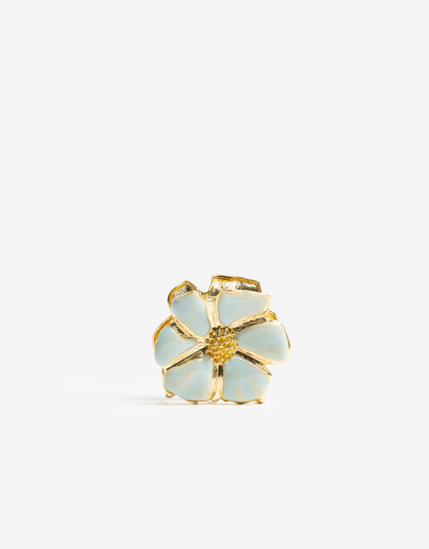 Broche Flores Broche Flor De Metal Con Esmalte - Combinacion Bicolor
