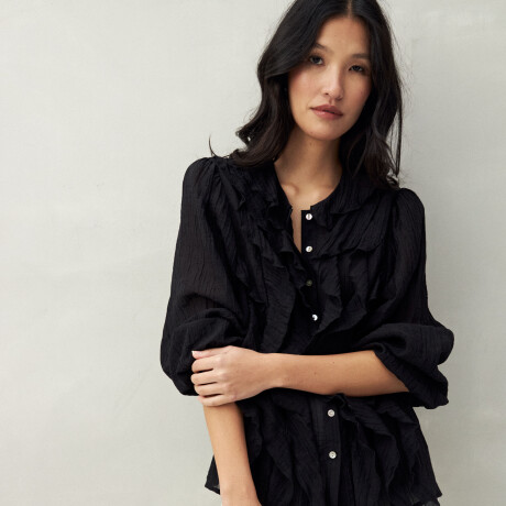 CAMISA FLORICA Negro
