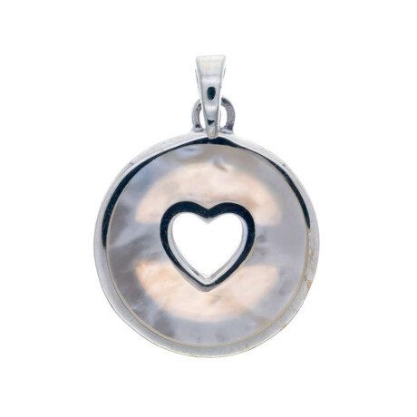Dije De Plata 925 Con Nacar Corazon
