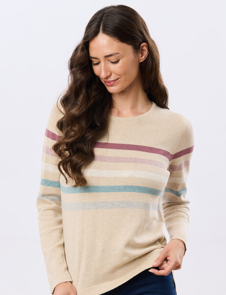 BUZO TEJIDO RAYADO Beige