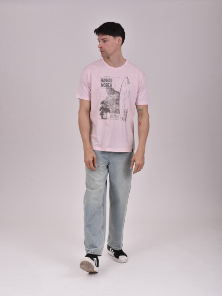 REMERA HAWAII ROSA CLARO