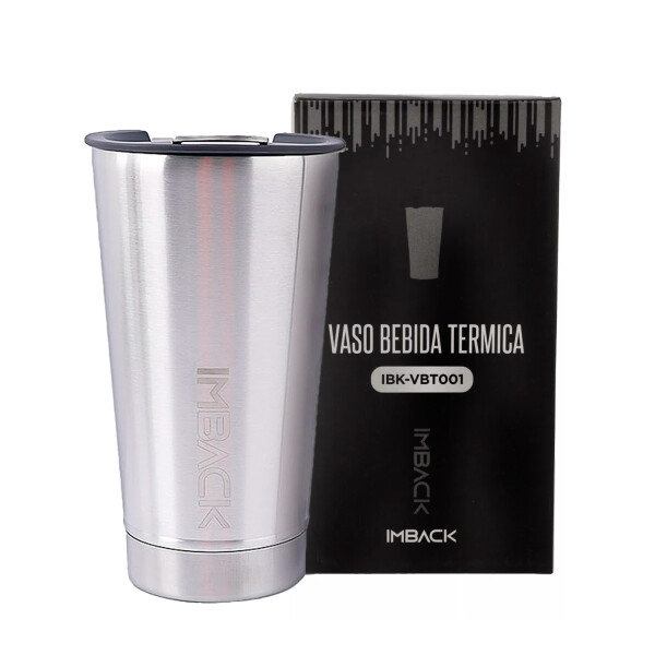 Vaso Termico De 592ml Acero Inoxidable Doble Capa Con Tapa Color Acero VBT001 Vaso Termico De 592ml Acero Inoxidable Doble Capa Con Tapa Color Acero VBT001