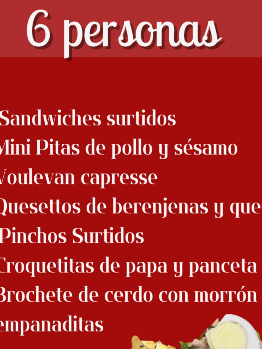 Lunch 6 personas Lunch 6 personas