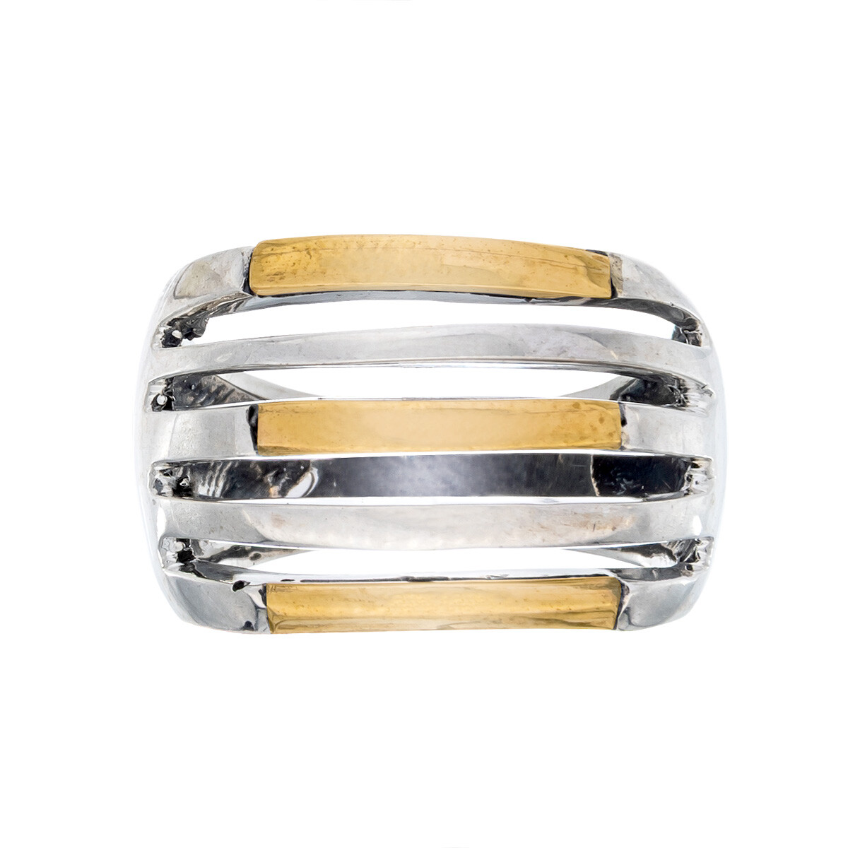 Anillo de plata 925 y double de oro 18 ktes 
