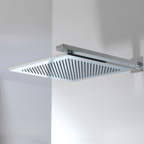 GRIFERIA ROSETA CUADRADA 20CM SLIM CROMO BRILLO PARA BAÑO CROMO