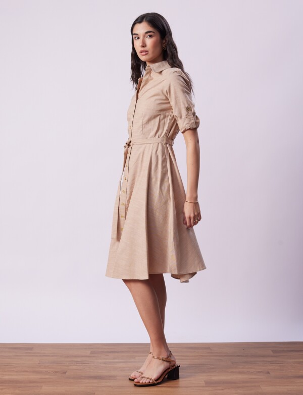 Vestido Camisero Lazo BEIGE