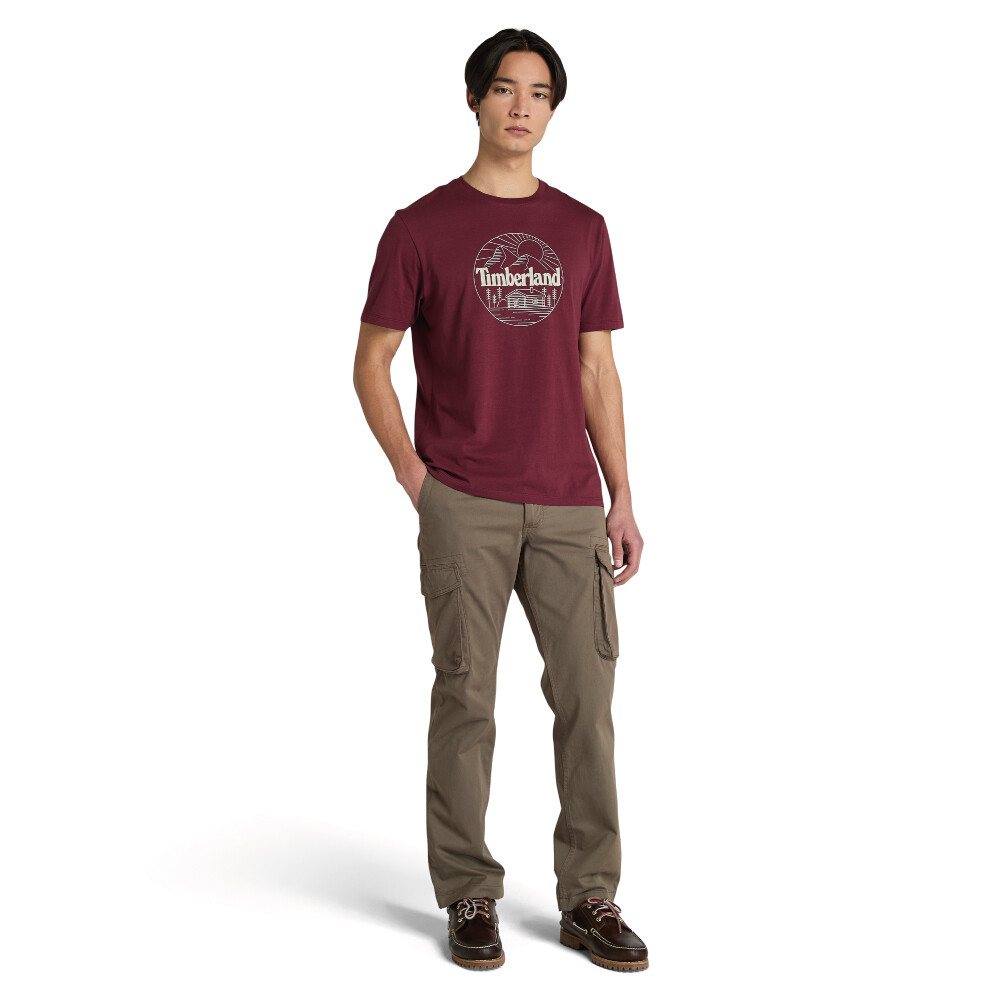 Polo Mountain Graphic Manga Corta Hombre Burgundy