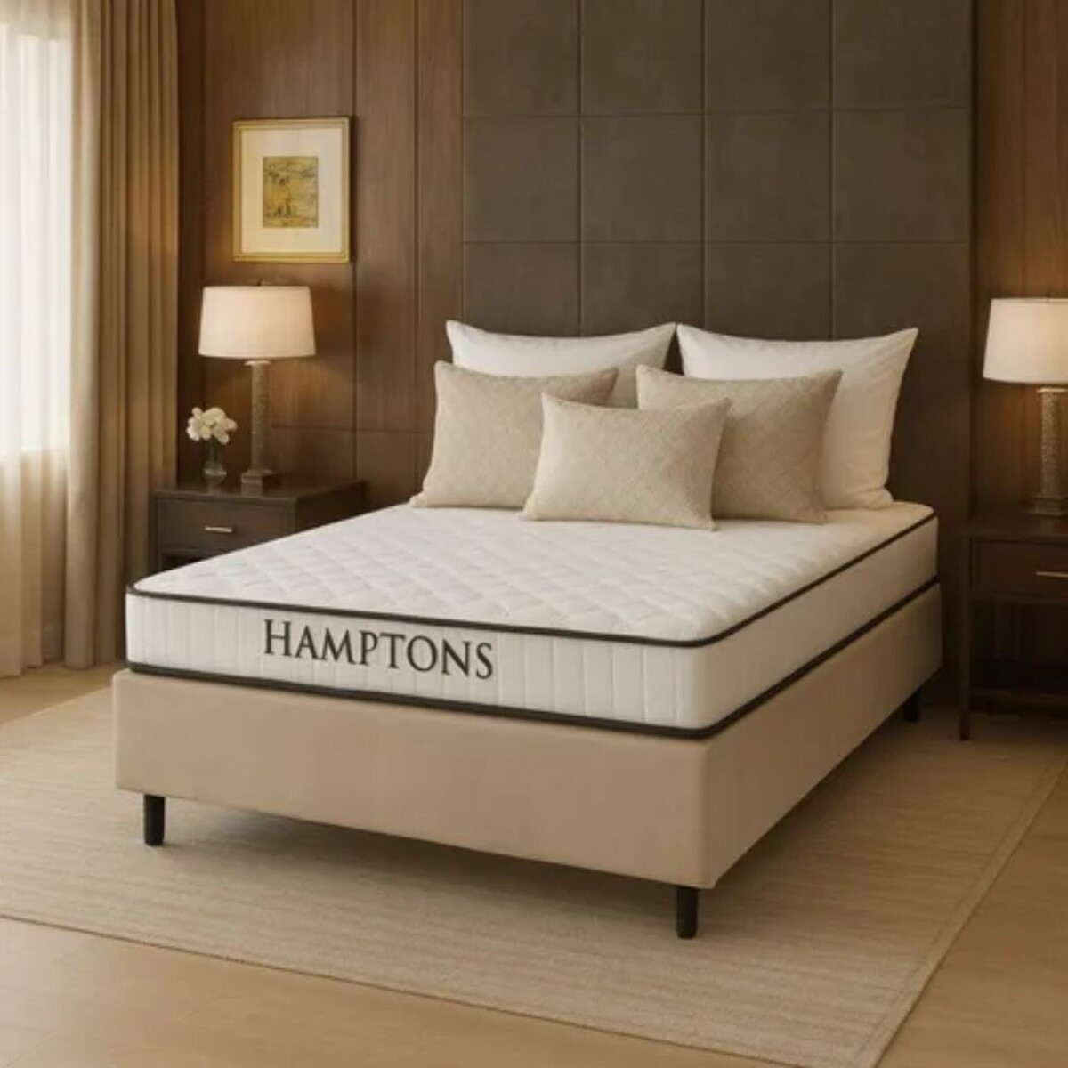 Sommier Plaza y Media Hamptons Memory Foam - Beige 