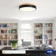 Luminaria Plafon Led Diám 30cm 18w Metal Y Madera Circular Negro