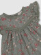 Vestido Estampado De Flores Con Tiras Bordadas Verde
