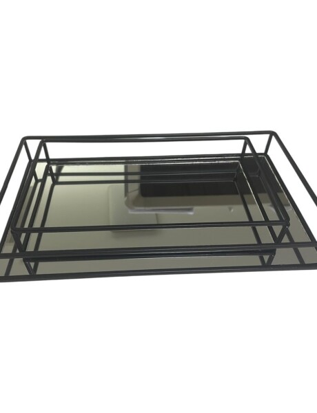 BANDEJA ESPEJO 27x16x4CM METAL NEGRO BANDEJA ESPEJO 27x16x4CM METAL NEGRO
