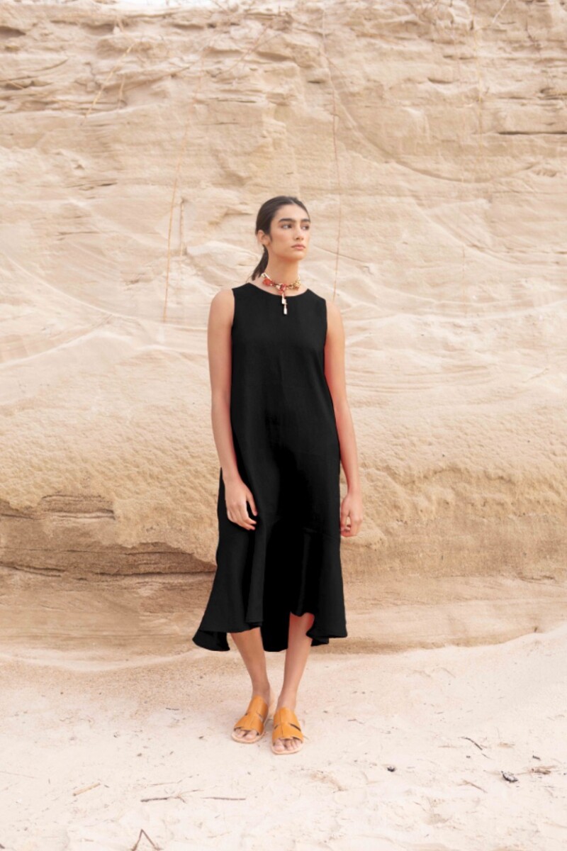 Vestido Folk Long Negro