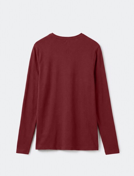 CAMISETA BÁSICA MANGA LARGA BORDEAUX