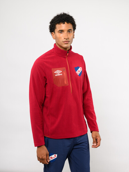 Buzo Medio Cierre Frontier Nacional Hombre Beige, ordeaux