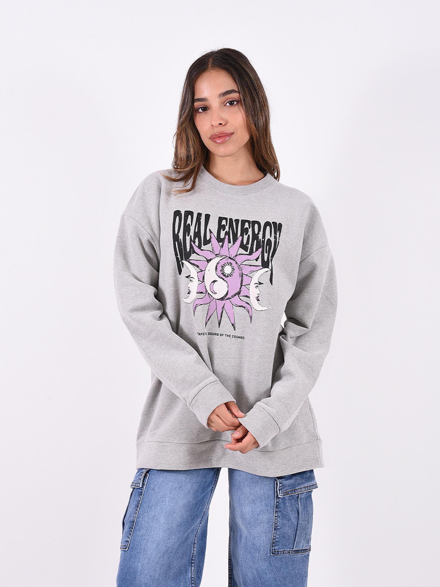 BUZO REAL ENERGY GRIS MELANGE M Guapa