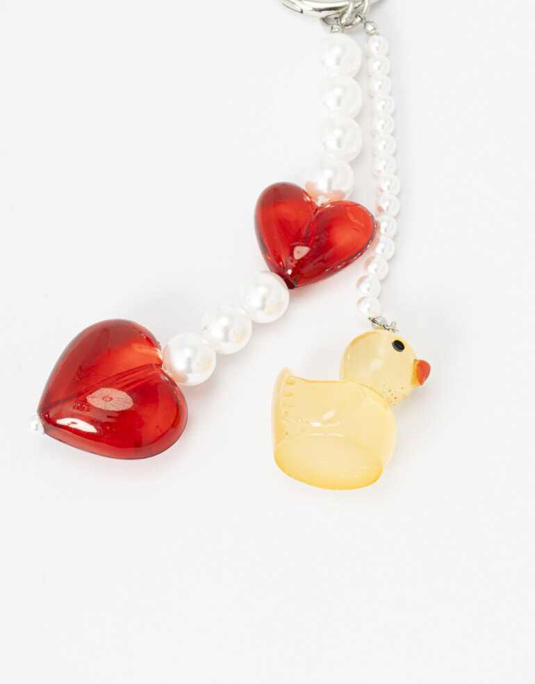 Llavero Acrilico Llavero Y Bag Charm Corazones - Combinacion Multicolor