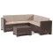 Juego de jardín en rattan sillon esquinero Marrón