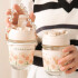 Vaso de vidrio c/sorbito y agarre de perlas 350ml Vaso De Vidrio C/sorbito Y Agarre De Perlas 350ml