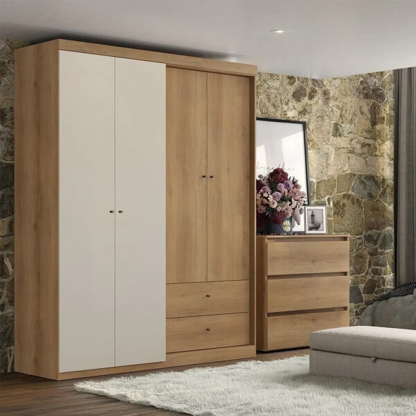 Placard Ropero Star 4 Puertas Con 2 Cajones 5912 MARRON