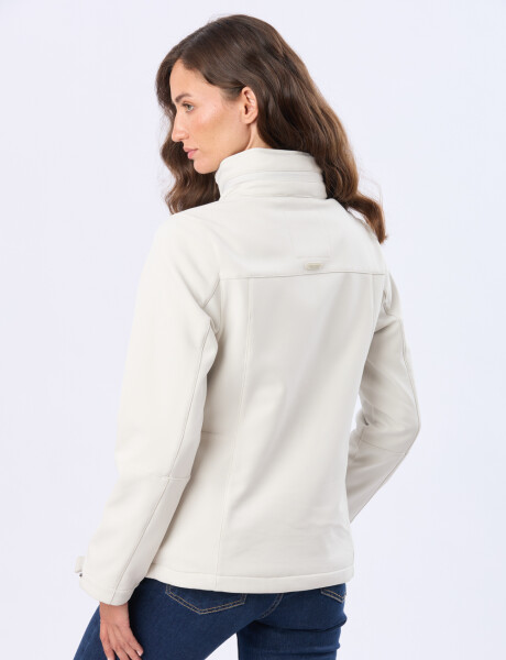 CAMPERA DE NEOPRENO CON CAPUCHA Natural