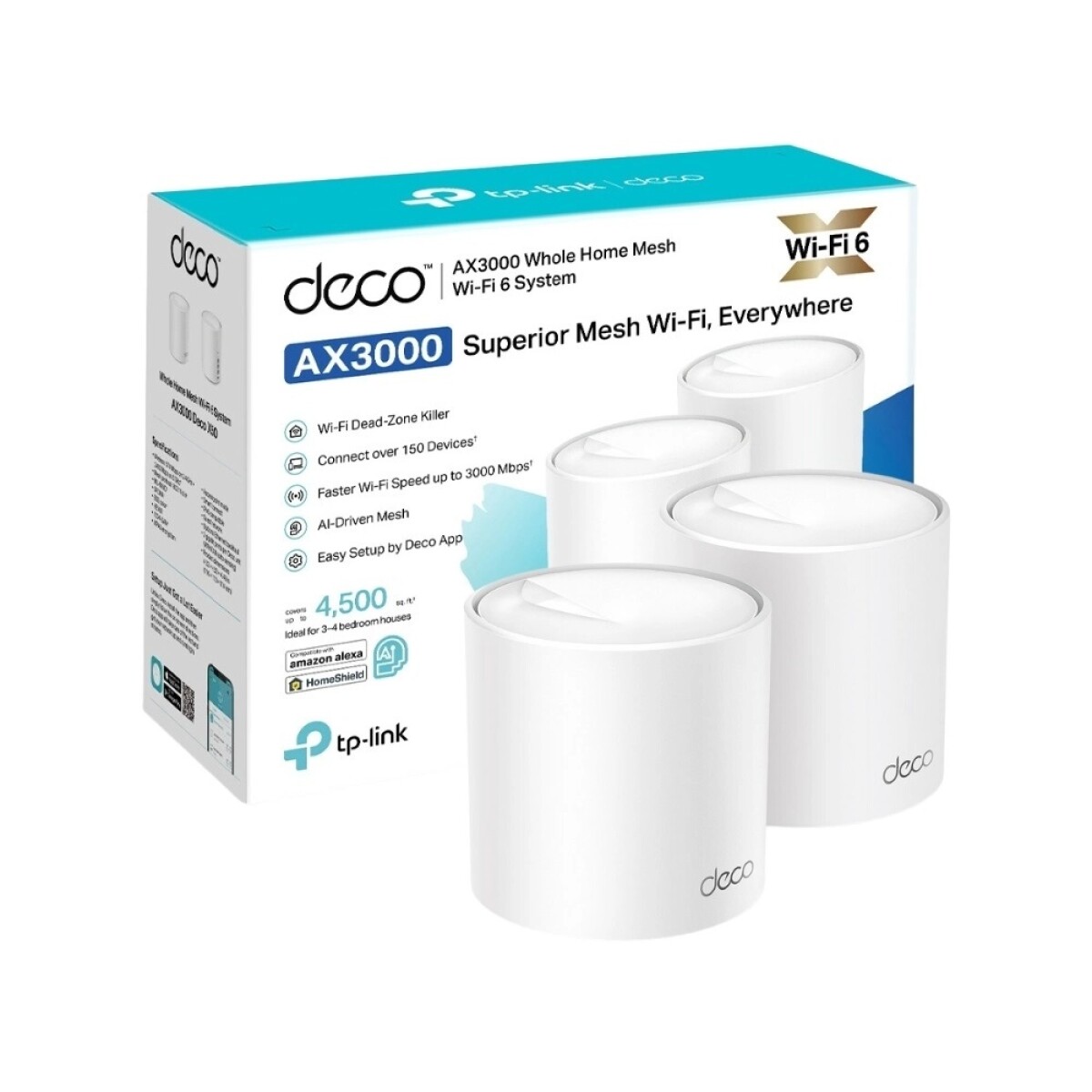 Access Point TP-LINK Deco X50 (Pack x2)-AX3000, WiFi 6, Mesh 