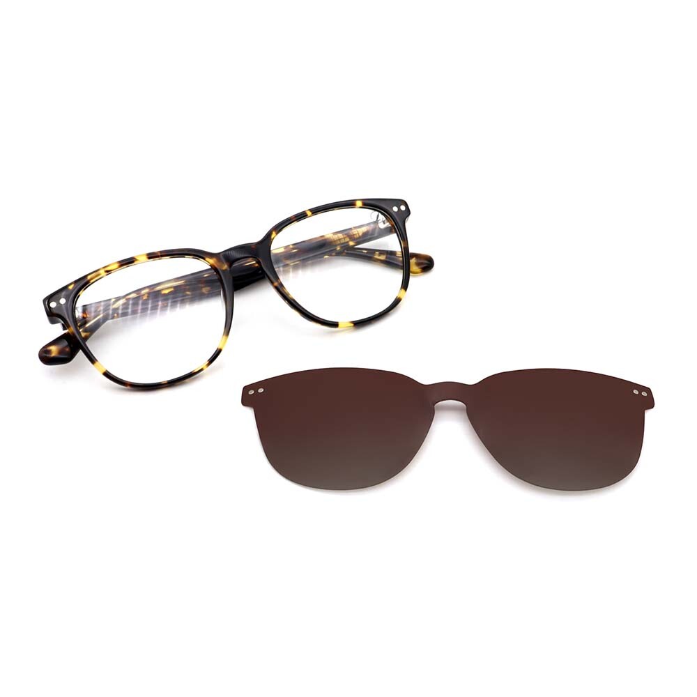 Lentes 2 En 1 Polarizada Redondo Chilli Beans Gradiente Marón/Marrón