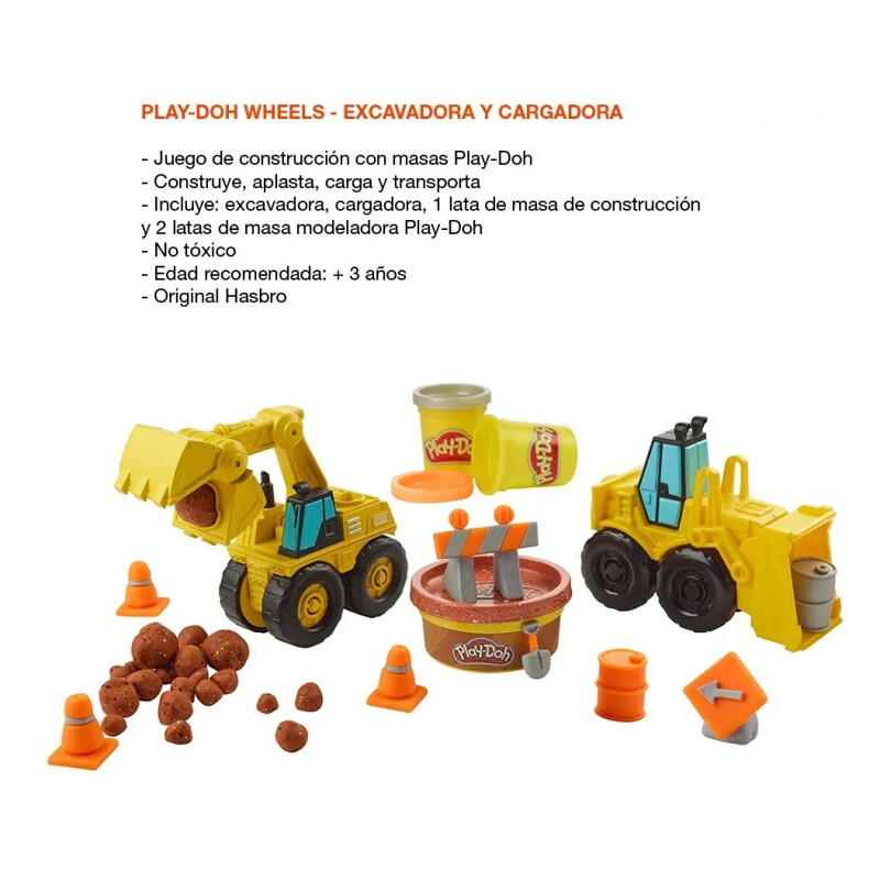 Play-doh Wheels Juego Con Excavadora Y Cargadora Con Masas Play-doh Wheels Juego Con Excavadora Y Cargadora Con Masas