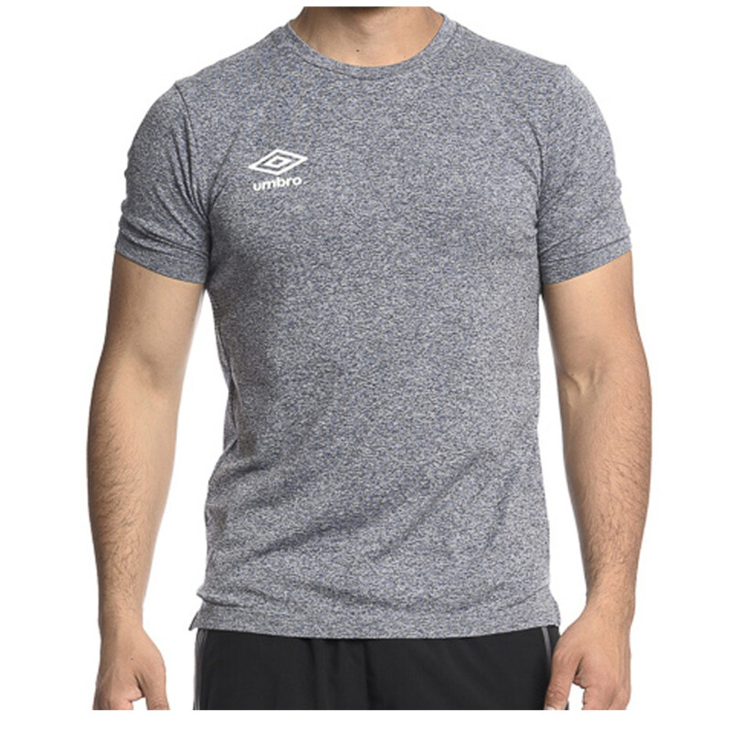 Remera de Hombre Umbro Arrow Negro Melange - Blanco