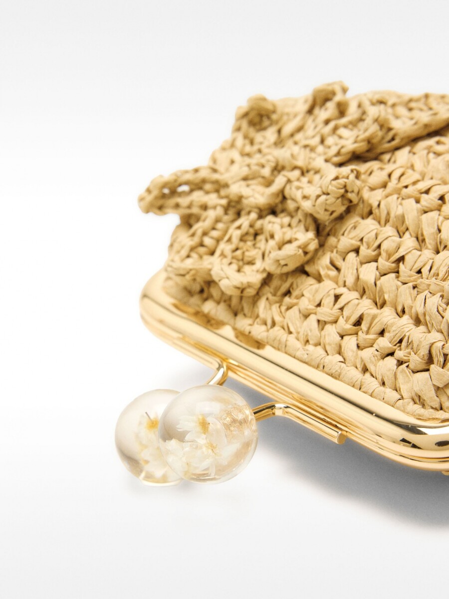 Monedero Con Efecto Rafia beige