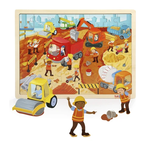 Puzzle 48 Piezas Construcción de Madera 40 cm U