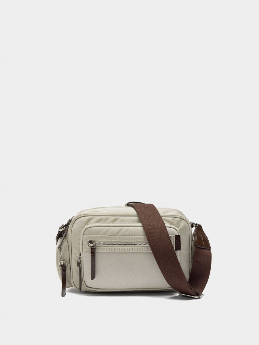 Bolso Bandolera De Nylon crudo