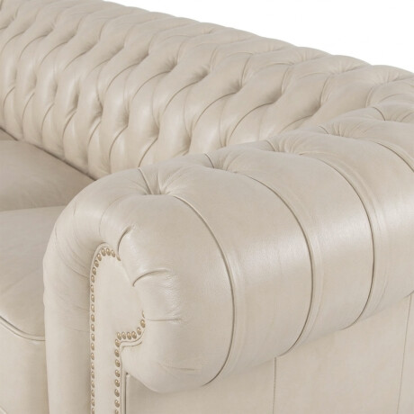 Sofá Chesterfield Novo - Cuero Básico - 3 cuerpos Off White - (Preventa)