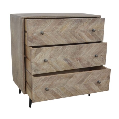 COMODA 3 CAJONES MADERA NATURAL-BEIGE ARETINA