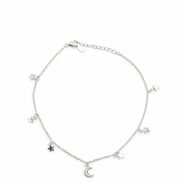 Tobillera force - Dije estrellas - Plata 925 - sin piedra - TO3003 sinpiedra