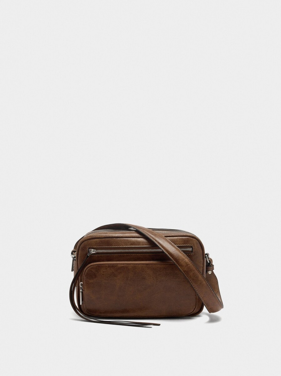Bolso Bandolera Efecto Envejecido - camel 