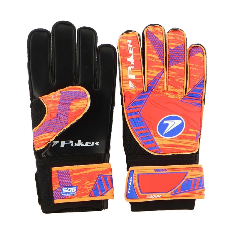 Guantes Golero Adulto Poker Semi Pro Zodiac Naranja-Negro