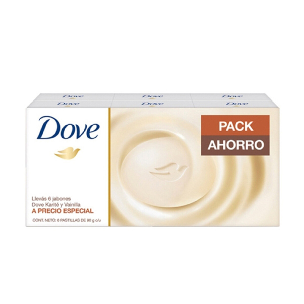 Jabón DOVE Pack Ahorro 6x5 Unidades 90grs - Karité y Vainilla 