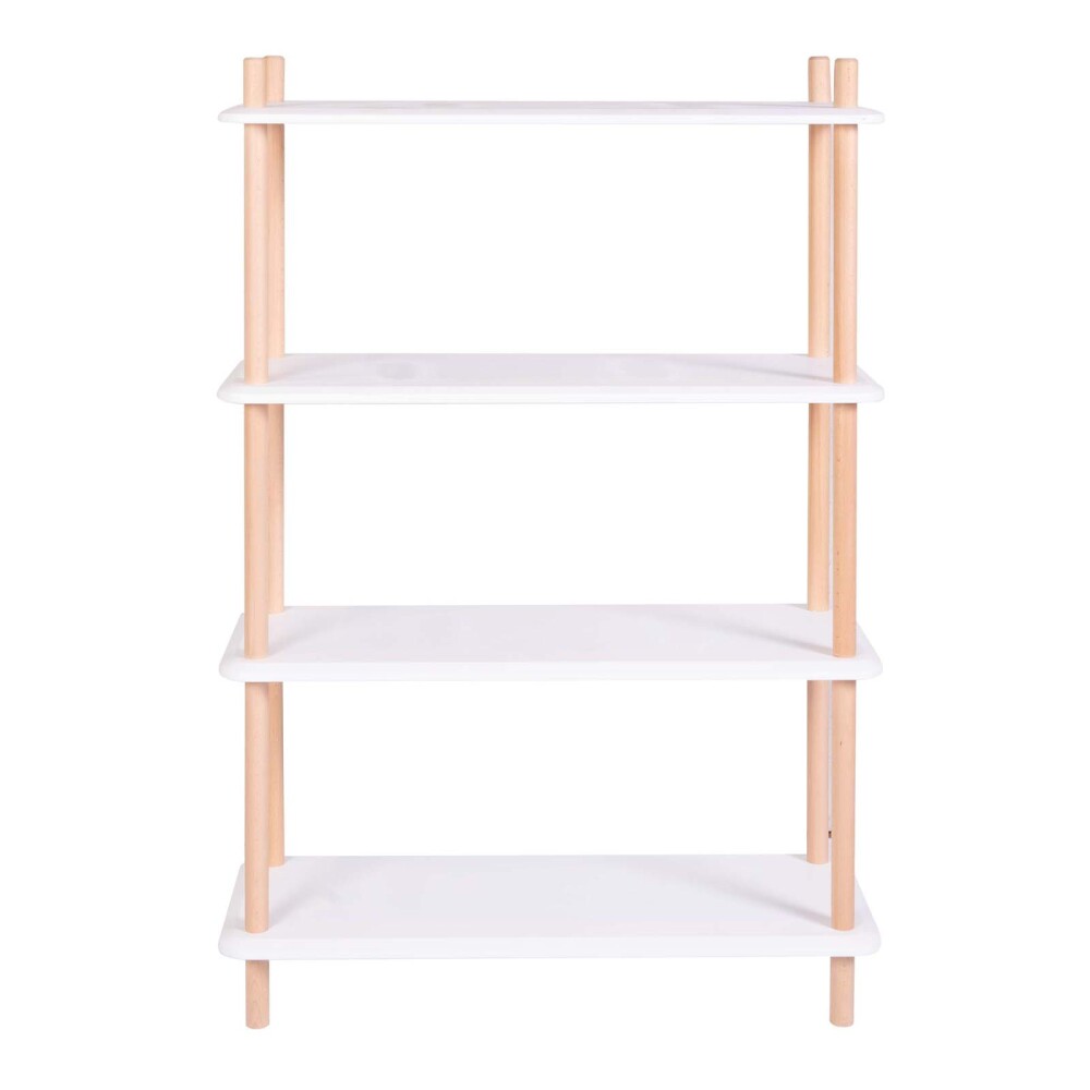 BIBLIOTECA SOFT MDF-Y-MADERA BLANCO 4 ESTANTES