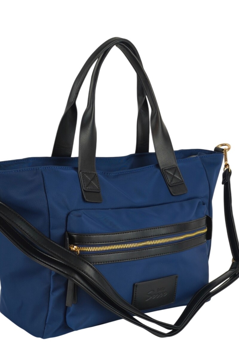Cartera con bolsillo grande al frente azul